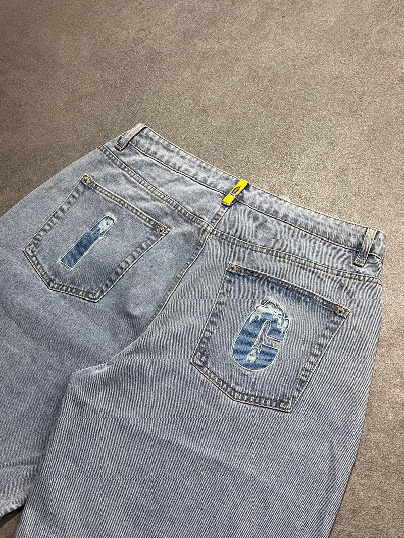 Rynning Dog denim shorts-Light blue