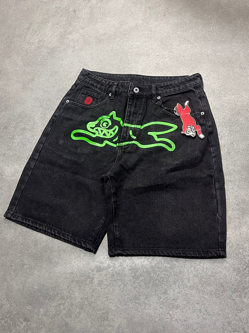 Rynning Dog denim shorts-Black