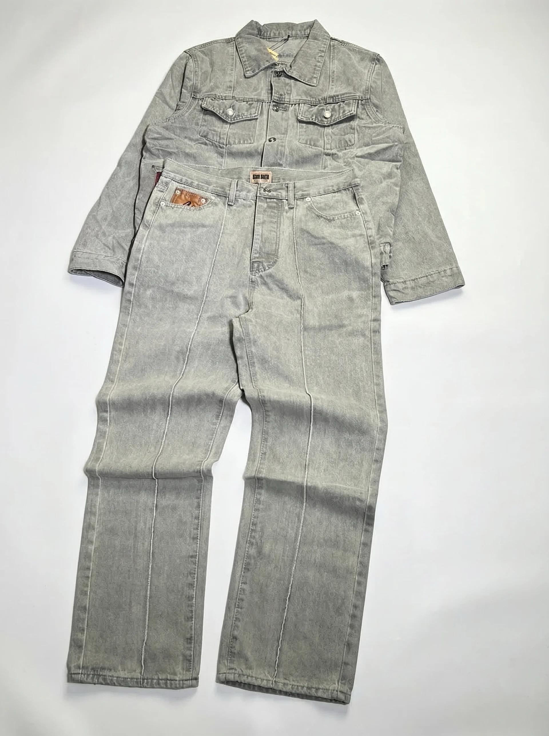 Corteiz C-Star Denim Jeans – Grey – STREETTRACK