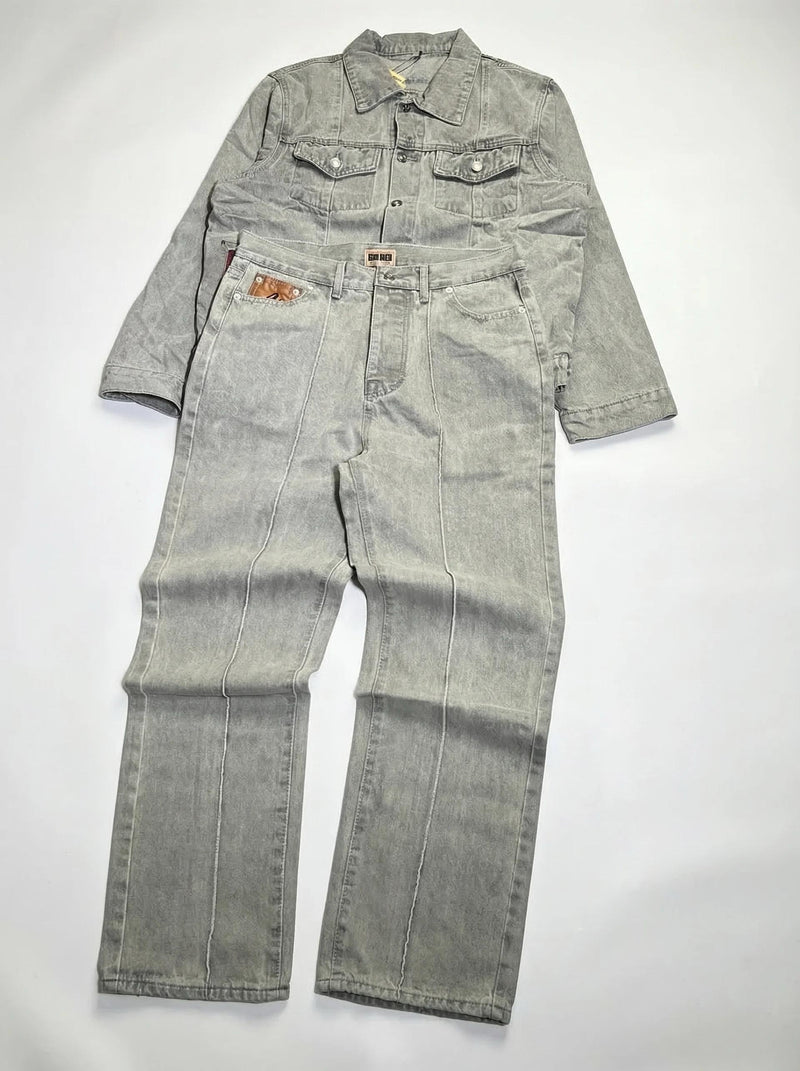 Corteiz C-Star Denim Jeans – Grey