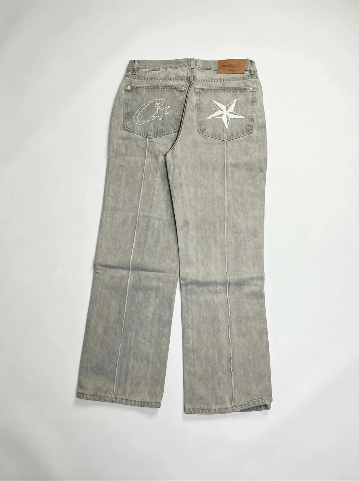 Corteiz C-Star Denim Jeans – Grey
