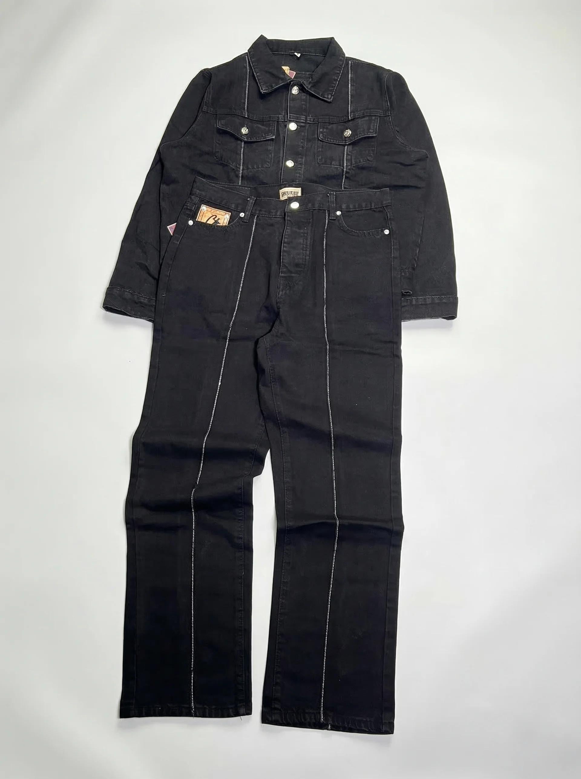 Corteiz C-Star Denim Jeans – Black – STREETTRACK