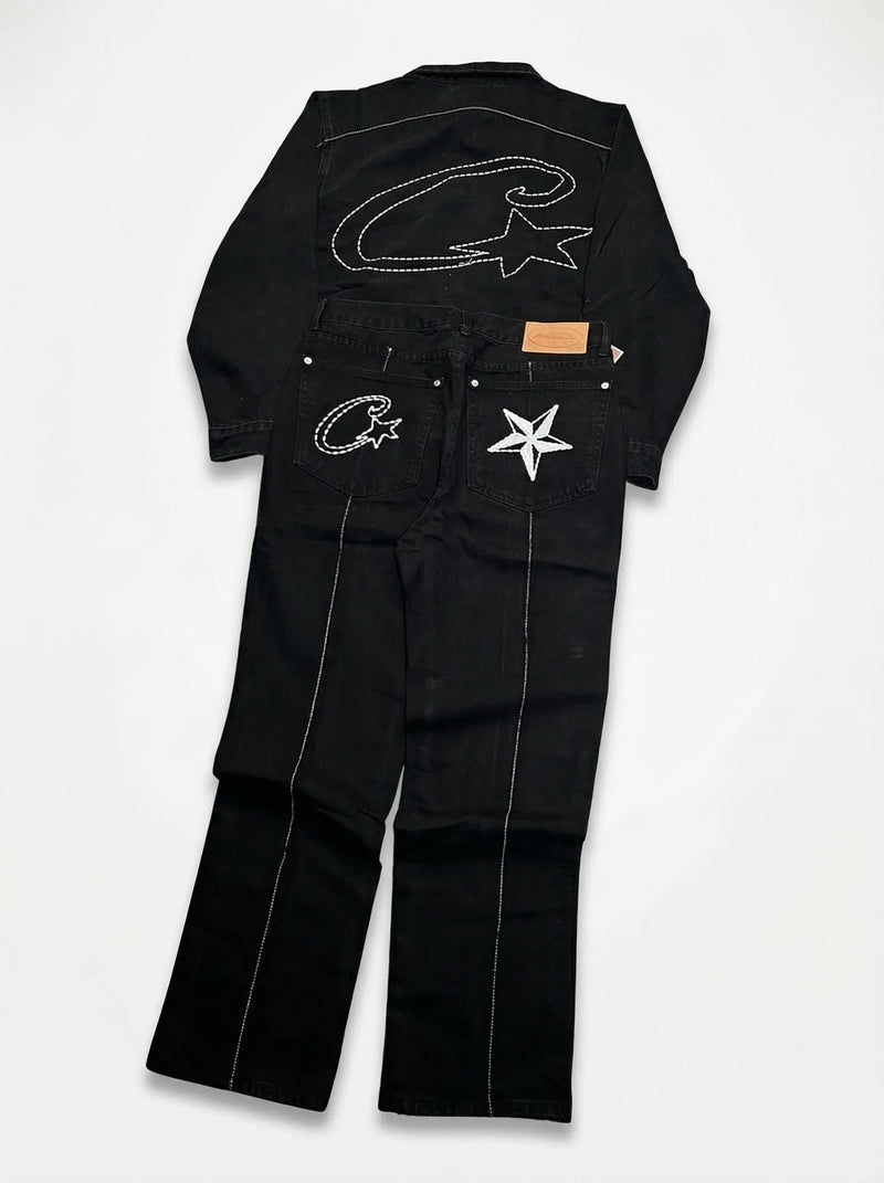 Corteiz C-Star Denim Jeans – Black