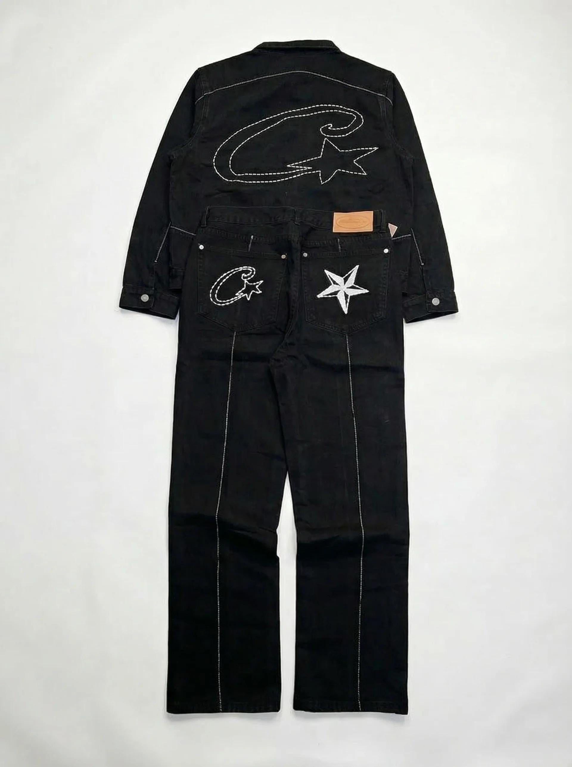 Corteiz C-Star Denim Jeans – Black – STREETTRACK