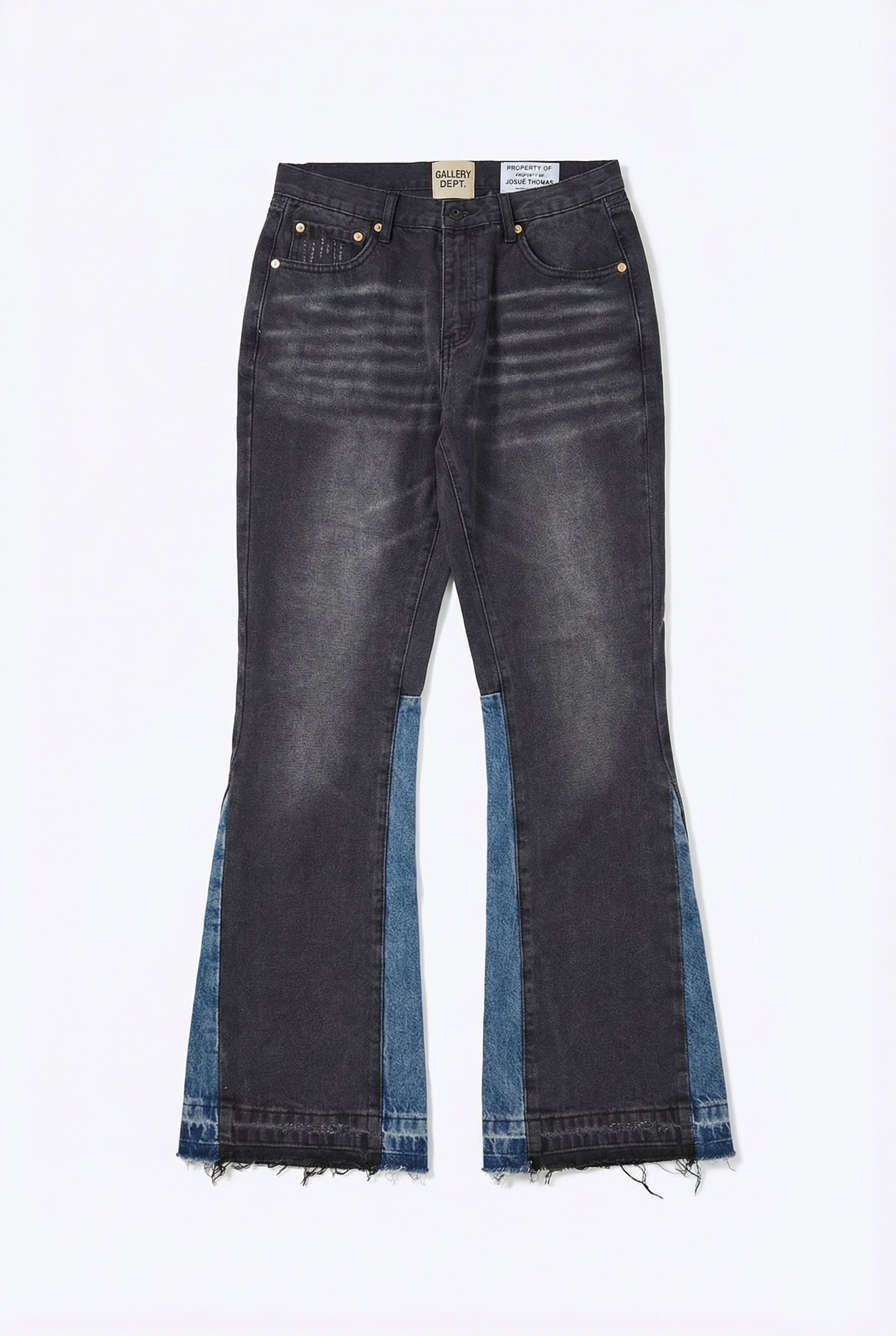 Gallery Dept Two-Tone Flared Jeans – Black / Blue