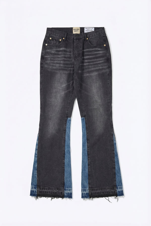 Gallery Dept Two-Tone Flared Jeans – Black / Blue
