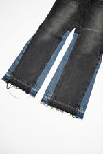 Gallery Dept Two-Tone Flared Jeans – Black / Blue