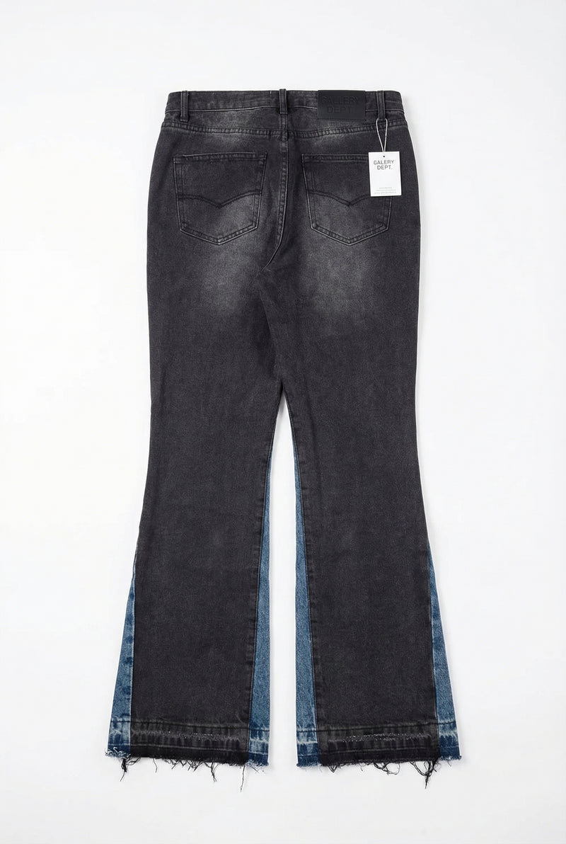 Gallery Dept Two-Tone Flared Jeans – Black / Blue