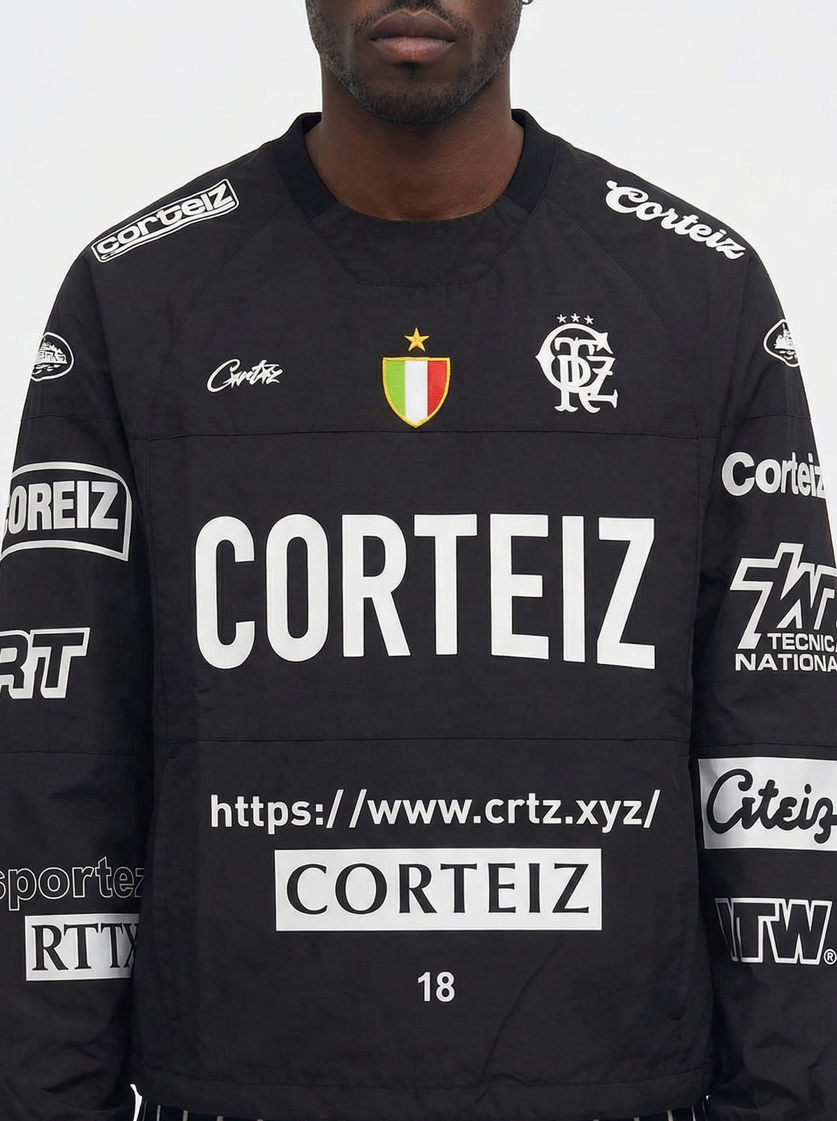 Veste d'entraînement Corteiz Sponsors – Noir