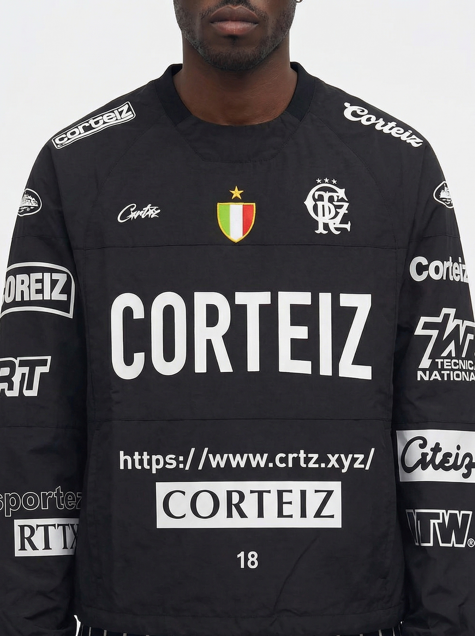 Veste d'entraînement Corteiz Sponsors – Noir
