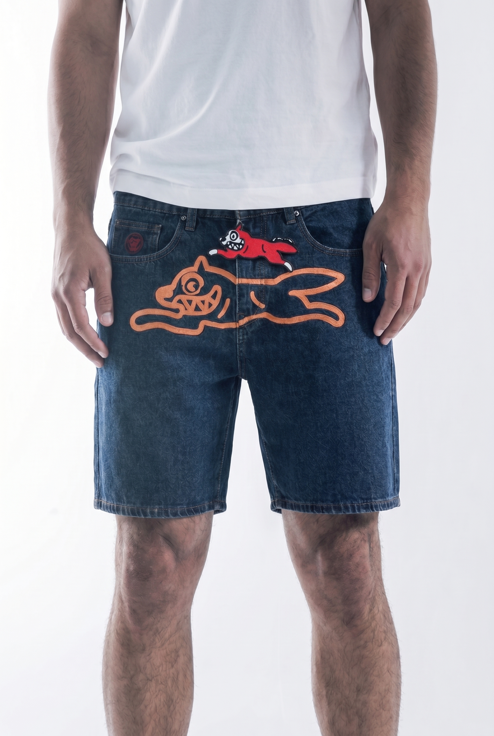 Rynning Dog denim shorts-Dark blue