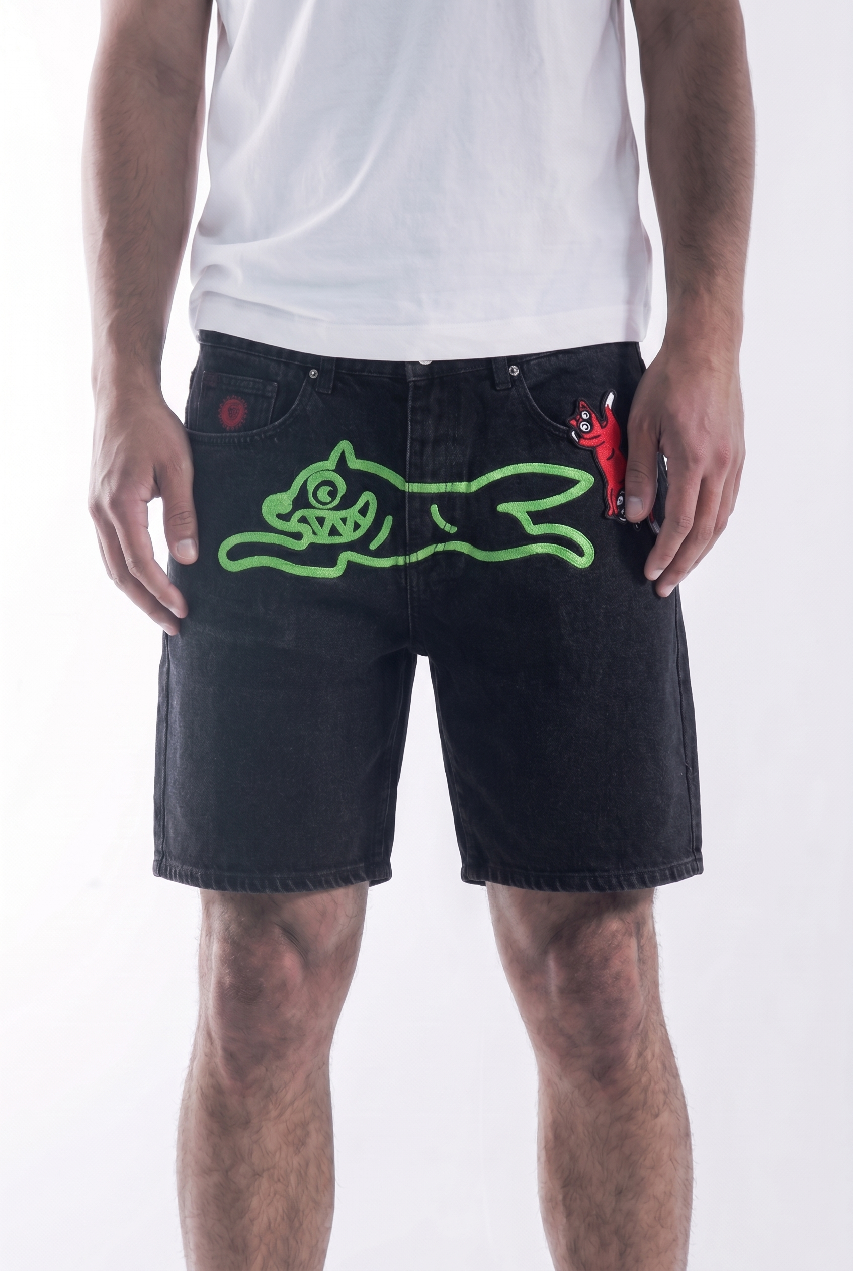 Rynning Dog denim shorts-Black